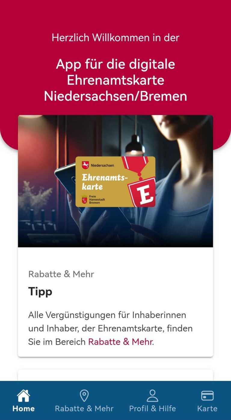 Ehrenamtskarte jetzt auch als App