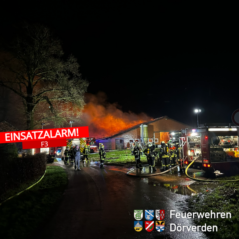 Brand eines landwirtschaftlichen Gebäudes